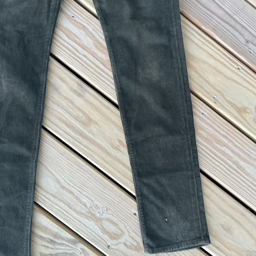 ** Vince Men's Corduroy Jeans Pants 32 Olive Green Slim - Picture 3 of 12